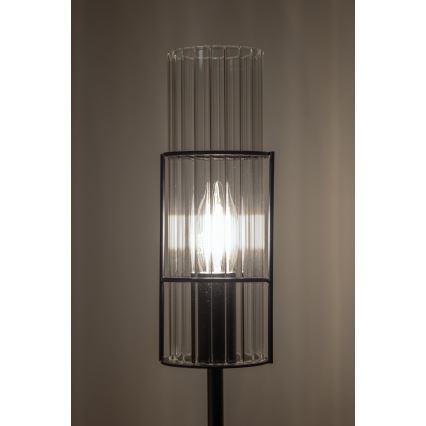 Markslöjd 108556 - Bordlampe TUBO 1xE14/40W/230V 65 cm sort/clear