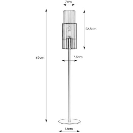 Markslöjd 108556 - Bordlampe TUBO 1xE14/40W/230V 65 cm sort/clear