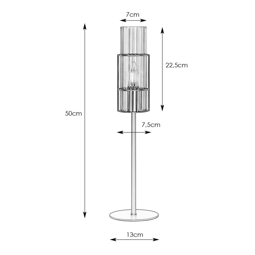 Markslöjd 108557 - Bordlampe TUBO 1xE14/40W/230V 50 cm skinnende krom/clear