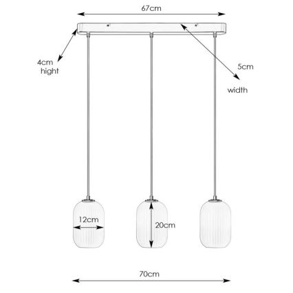 Markslöjd 108563 - Pendel CAVA 3xE14/40W/230V