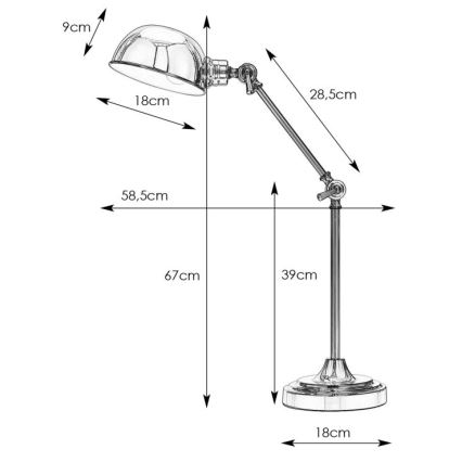 Markslöjd 108584 - Bordlampe PORTLAND 1xE27/40W/230V sort