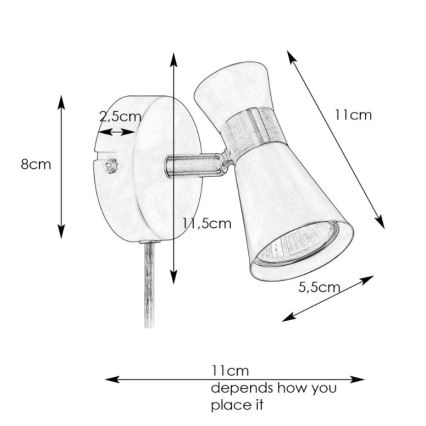 Markslöjd 108625 - Vægspot FOLIE 1xGU10/7W/230V sort/messing