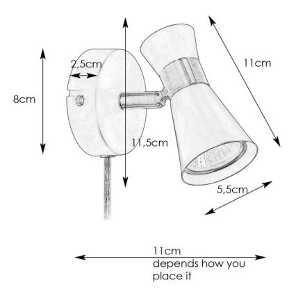 Markslöjd 108627- Vægspot FOLIE 1xGU10/7W/230V hvid/mat krom