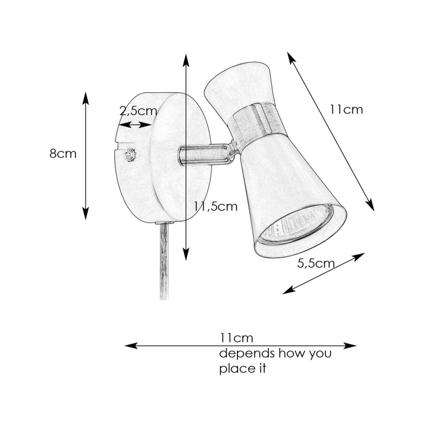 Markslöjd 108627- Vægspot FOLIE 1xGU10/7W/230V hvid/mat krom