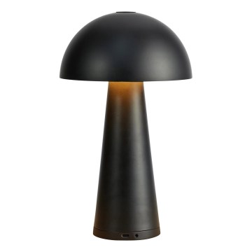 Markslöjd 108655 - LED dæmpbar genopladelig bordlampe FUNGI LED/1,5W/5V 2000 mAh IP44 sort