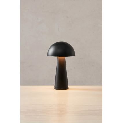 Markslöjd 108655 - LED dæmpbar genopladelig bordlampe FUNGI LED/1,5W/5V 2000 mAh IP44 sort