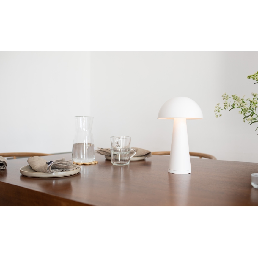 Markslöjd 108656 - LED lampe dæmpbar og genopladelig FUNGI LED/1,5W/5V IP44 hvid