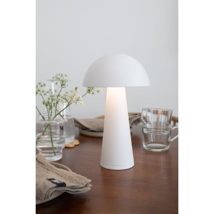 Markslöjd 108656 - LED lampe dæmpbar og genopladelig FUNGI LED/1,5W/5V IP44 hvid