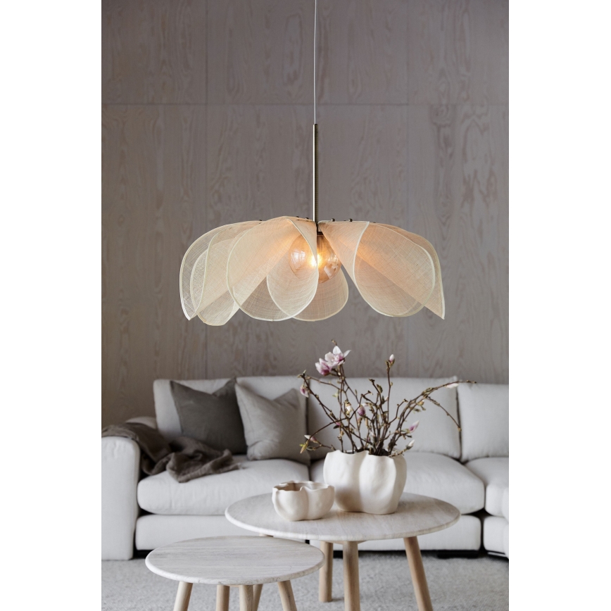 Markslöjd 108661 - Pendel STYRKA 1xE27/40W/230V diameter 75 cm beige
