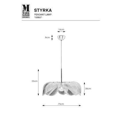 Markslöjd 108661 - Pendel STYRKA 1xE27/40W/230V diameter 75 cm beige