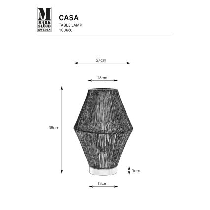 Markslöjd 108666 - Bordlampe CASA 1xE27/40W/230V sort