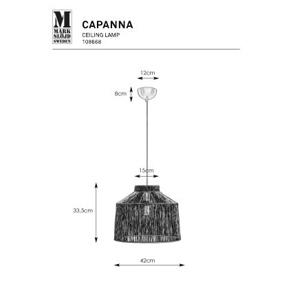 Markslöjd 108668 - Pendel CAPANNA 1xE27/40W/230V sort