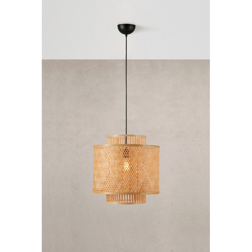 Markslöjd 108675 - Pendel STRATI 1xE27/40W/230V beige/bambus