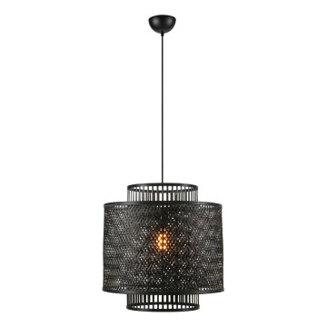 Markslöjd 108676 - Pendel STRATI 1xE27/40W/230V sort/bambus