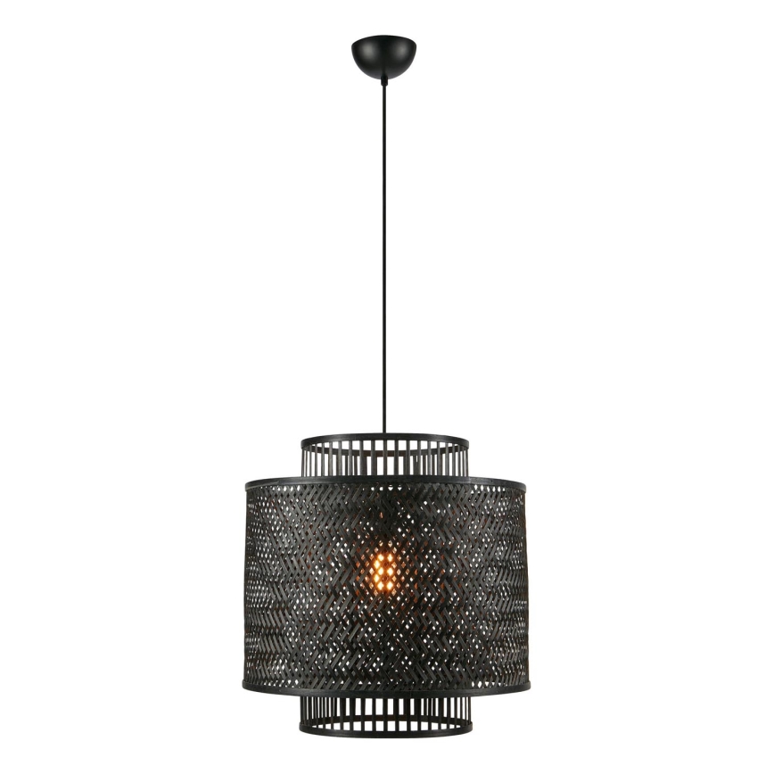 Markslöjd 108676 - Pendel STRATI 1xE27/40W/230V sort/bambus
