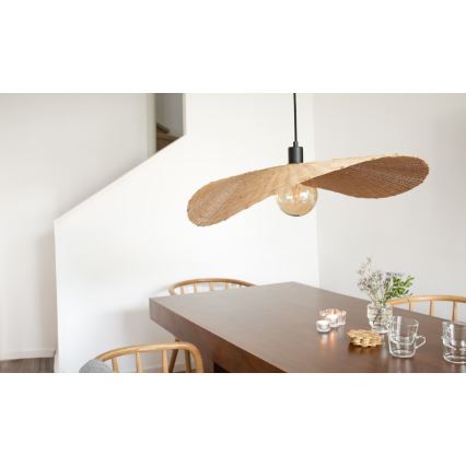 Markslöjd 108677 - Pendel RAYO 1xE27/40W/230V beige/bambus
