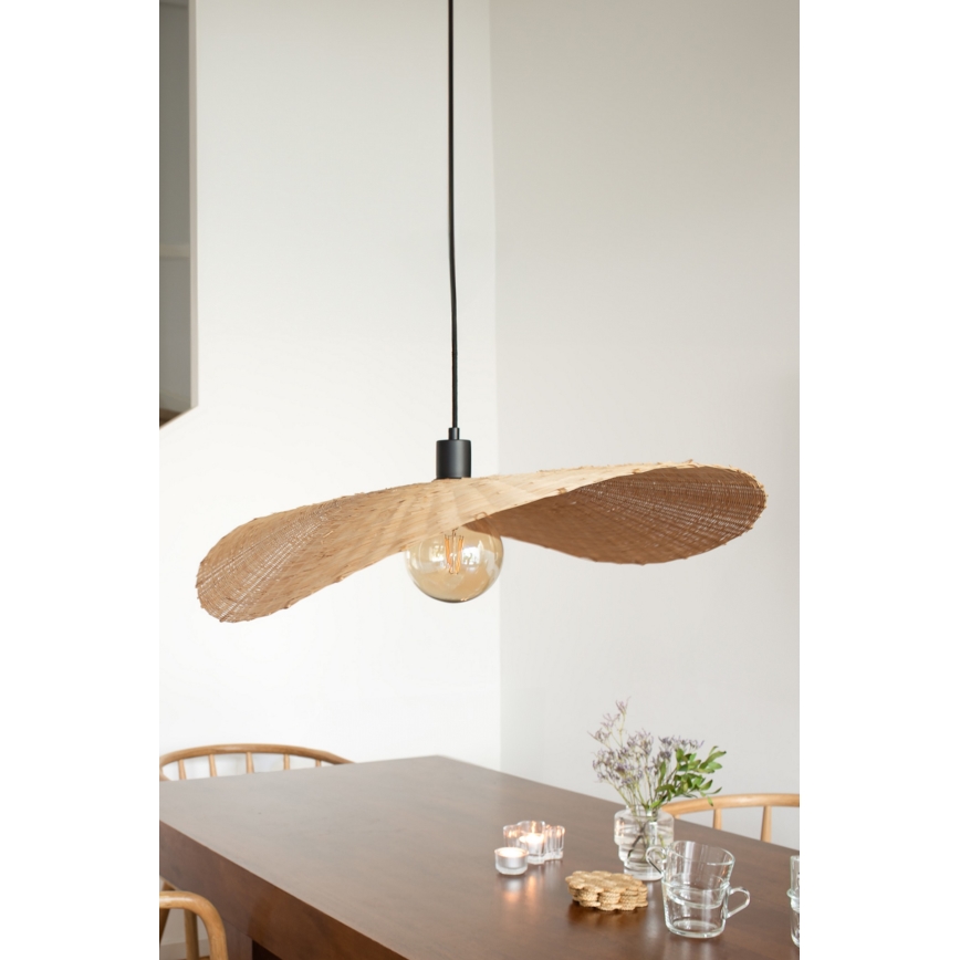 Markslöjd 108677 - Pendel RAYO 1xE27/40W/230V beige/bambus
