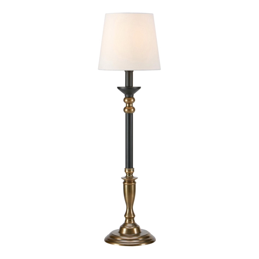 Markslöjd 108679 - Bordlampe GENT 1xE27/40W/230V messing/sort/hvid