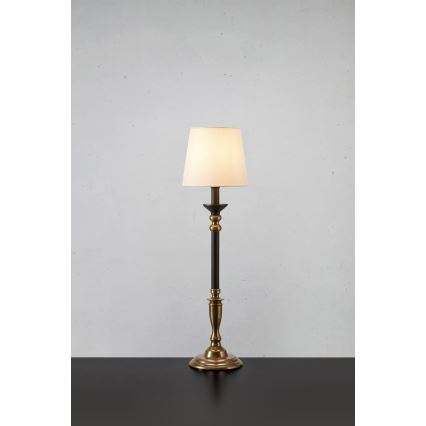 Markslöjd 108679 - Bordlampe GENT 1xE27/40W/230V messing/sort/hvid