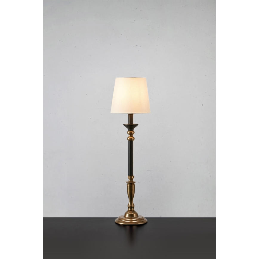 Markslöjd 108679 - Bordlampe GENT 1xE27/40W/230V messing/sort/hvid