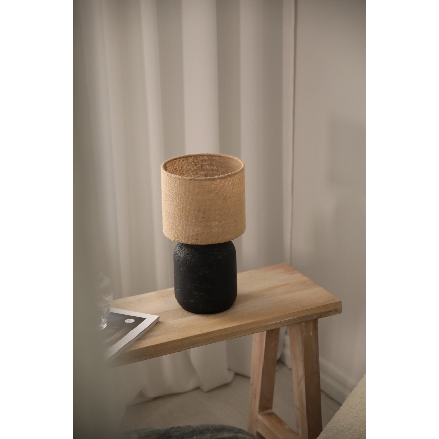 Markslöjd 108683 - Bordlampe MONTAGNA 1xE14/40W/230V 32 cm beige/sort