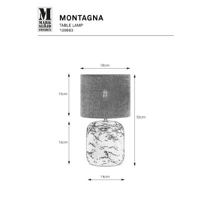 Markslöjd 108683 - Bordlampe MONTAGNA 1xE14/40W/230V 32 cm beige/sort