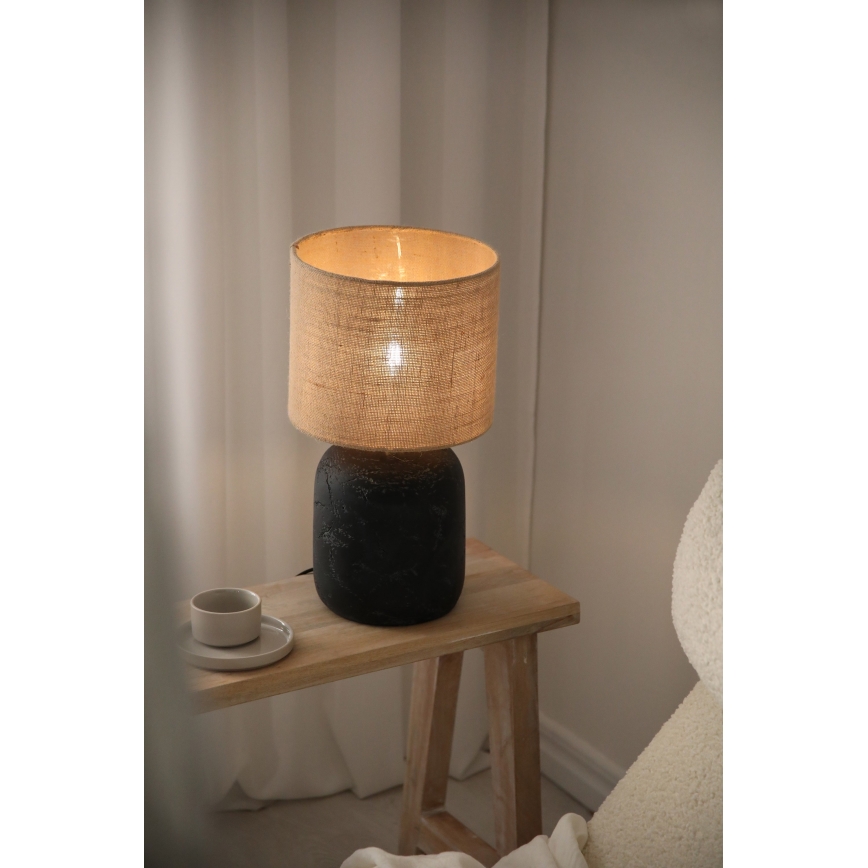 Markslöjd 108684 - Bordlampe MONTAGNA 1xE14/40W/230V 45 cm beige/sort