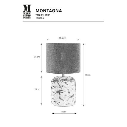 Markslöjd 108684 - Bordlampe MONTAGNA 1xE14/40W/230V 45 cm beige/sort
