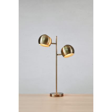 Markslöjd 108692 - Bordlampe EDGAR 2xE14/40W/230V guldfarvet