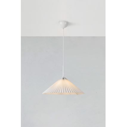 Markslöjd 108711 - Pendel PLISADO 1xE27/40W/230V diameter 50 cm hvid