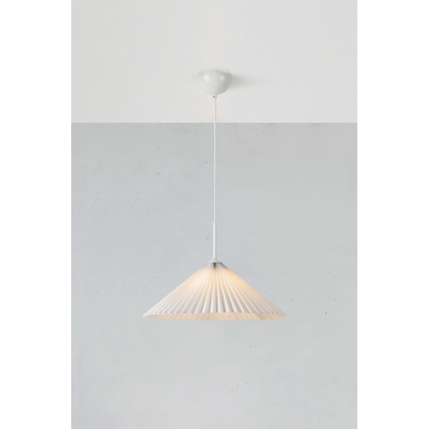 Markslöjd 108711 - Pendel PLISADO 1xE27/40W/230V diameter 50 cm hvid