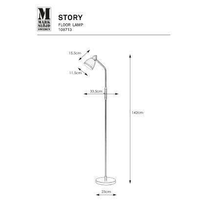 Markslöjd 108713 - Gulvlampe STORY 1xE14/40W/230V sort