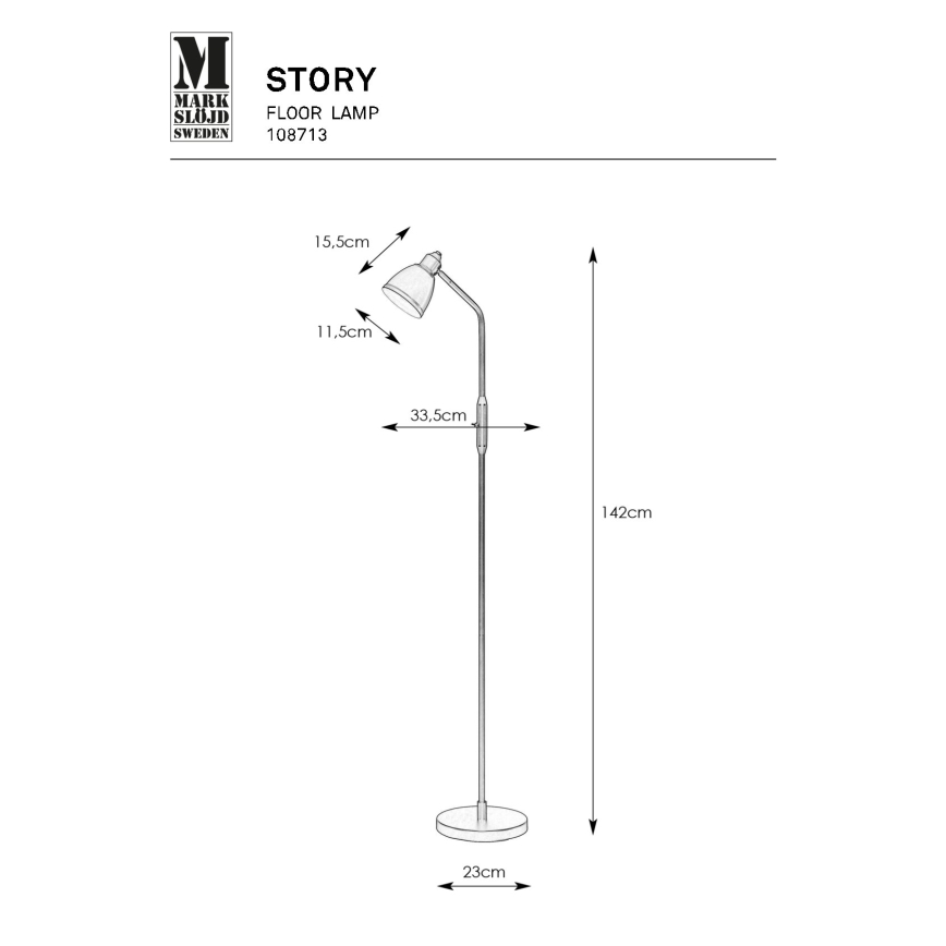 Markslöjd 108713 - Gulvlampe STORY 1xE14/40W/230V sort