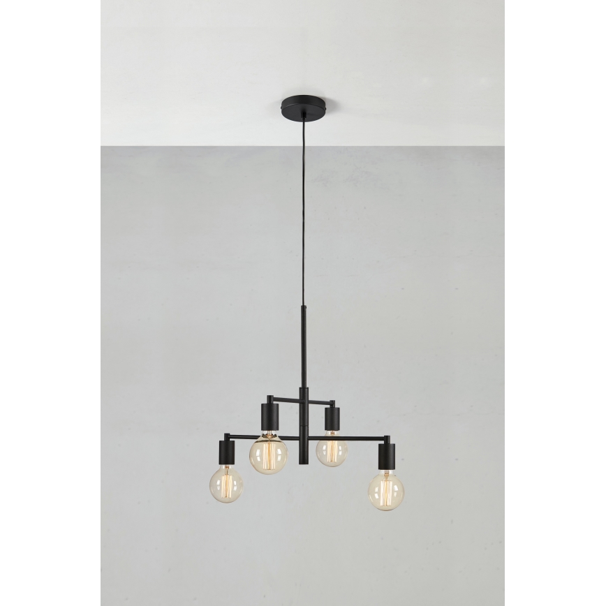 Markslöjd 108716 - Pendel CIELO 4xE27/40W/230V sort