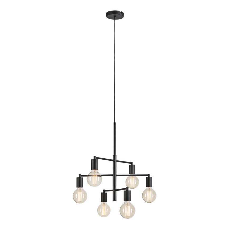 Markslöjd 108717 - Pendel CIELO 6xE27/40W/230V sort