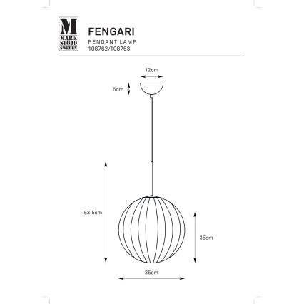 Markslöjd 108762 - Pendel FENGARI 1xE14/40W/230V sort