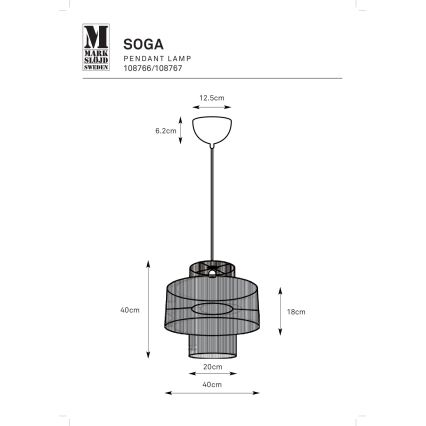Markslöjd 108767 - Pendel SOGA 1xE27/40W/230V guldfarvet