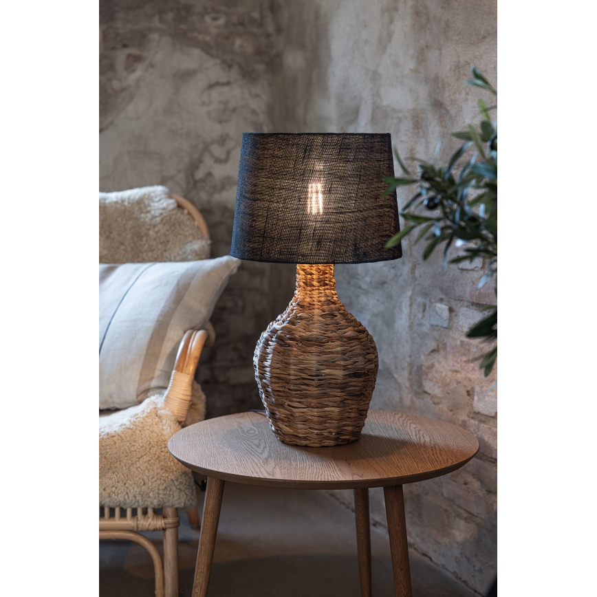 Markslöjd 108770 - Bordlampe PAGLIA 1xE27/40W/230V sort/Rattan