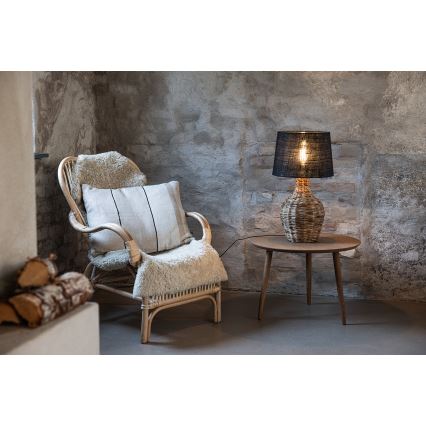 Markslöjd 108770 - Bordlampe PAGLIA 1xE27/40W/230V sort/Rattan