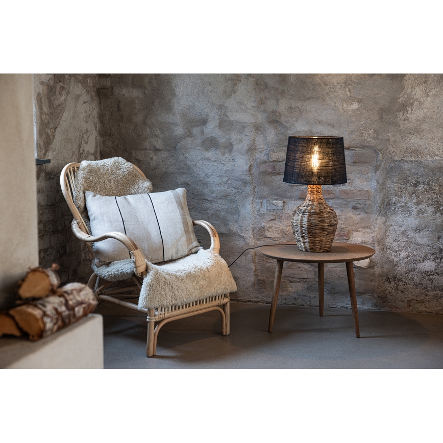 Markslöjd 108770 - Bordlampe PAGLIA 1xE27/40W/230V sort/Rattan