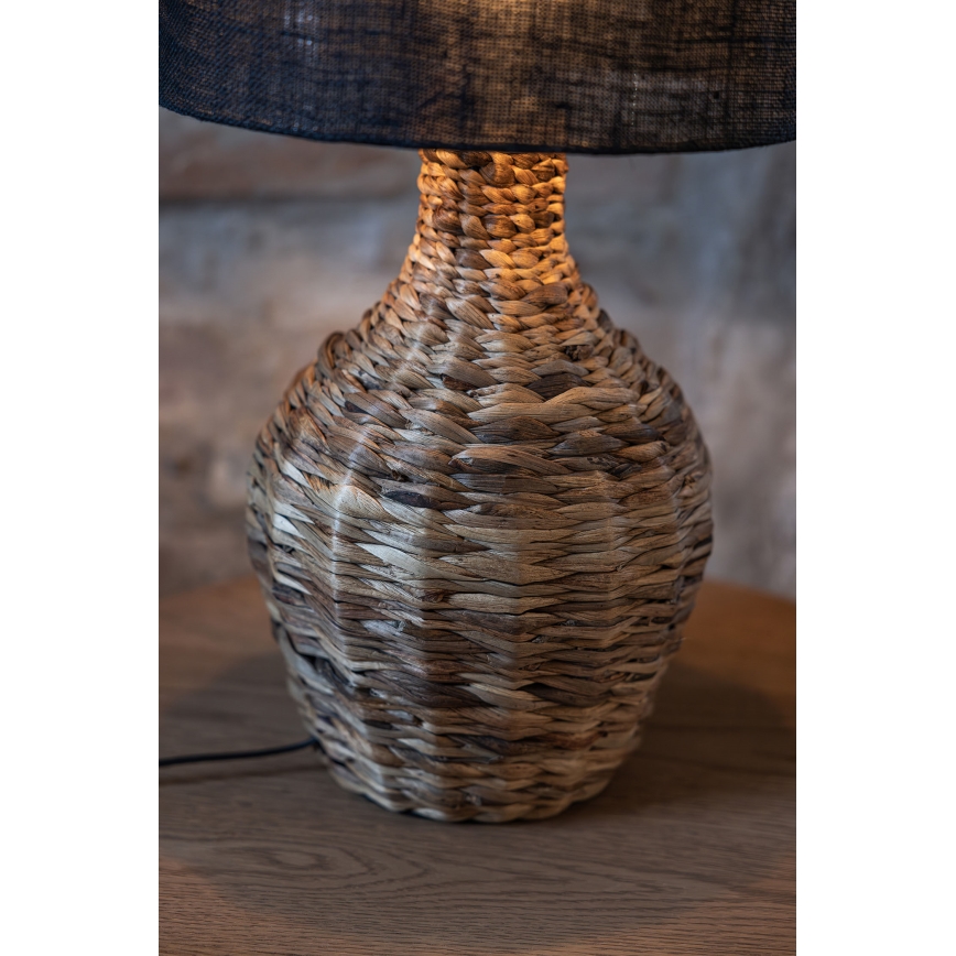 Markslöjd 108770 - Bordlampe PAGLIA 1xE27/40W/230V sort/Rattan