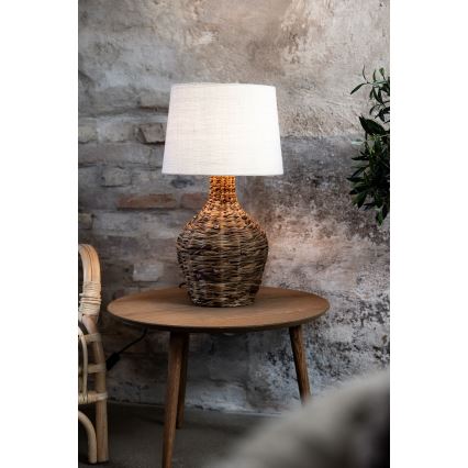 Markslöjd 108771 - Bordlampe PAGLIA 1xE27/40W/230V hvid/Rattan