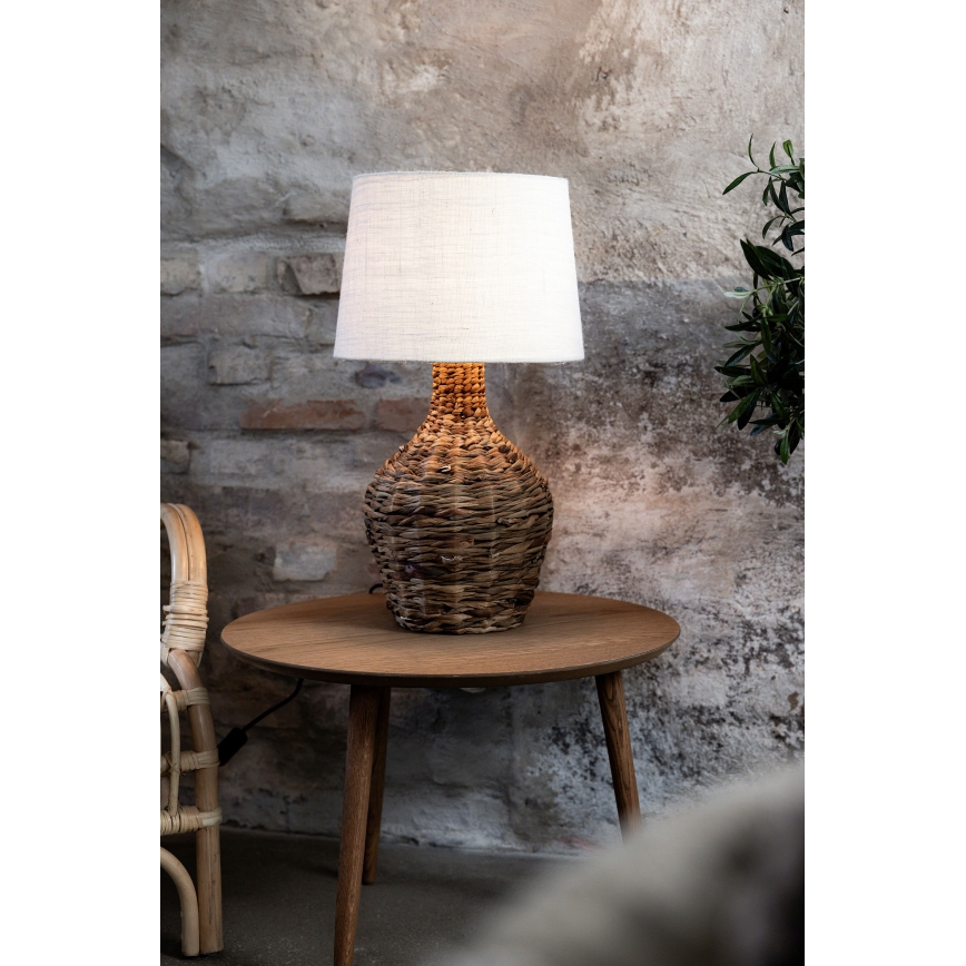 Markslöjd 108771 - Bordlampe PAGLIA 1xE27/40W/230V hvid/Rattan