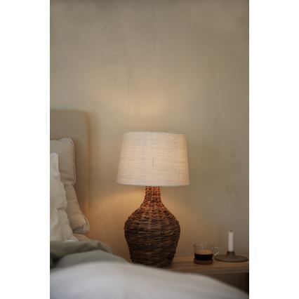 Markslöjd 108771 - Bordlampe PAGLIA 1xE27/40W/230V hvid/Rattan