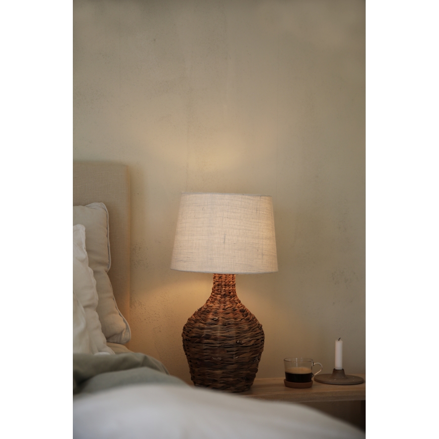 Markslöjd 108771 - Bordlampe PAGLIA 1xE27/40W/230V hvid/Rattan
