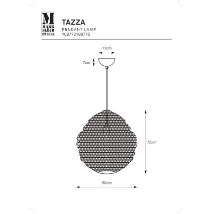 Markslöjd 108772 - Pendel TAZZA 1xE27/40W/230V sort