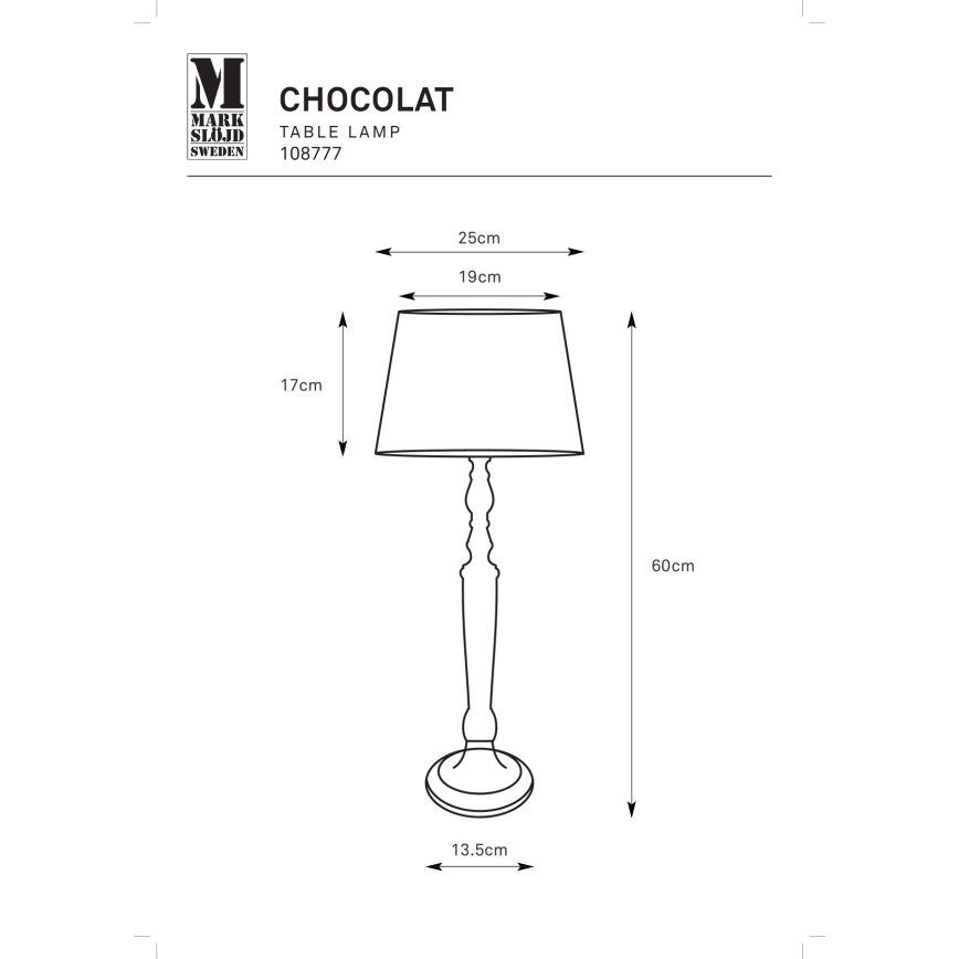 Markslöjd 108777 - Gulvlampe CHOCOLAT 1xE27/40W/230V brun/beige