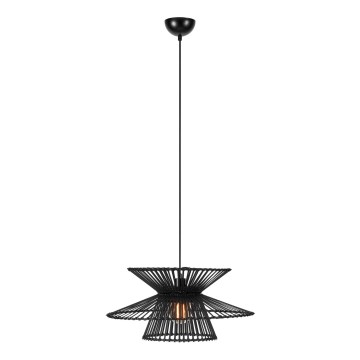 Markslöjd 108784 - Pendel DUPLICI 1xE27/40W/230V sort/bambus