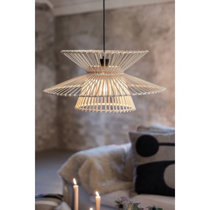 Markslöjd 108785 - Pendel DUPLICI 1xE27/40W/230V beige/bambus