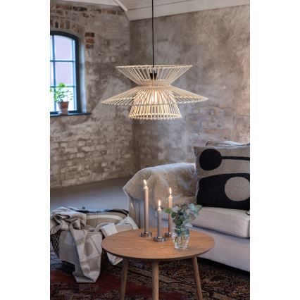 Markslöjd 108785 - Pendel DUPLICI 1xE27/40W/230V beige/bambus